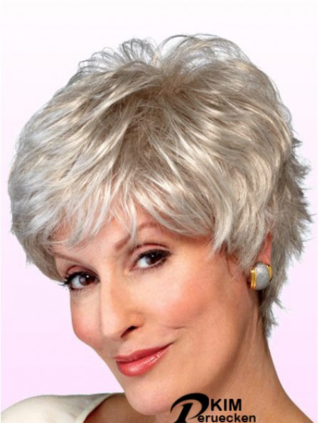 Perücken Elderly Lady Grey Style Kurzer Wellenstil