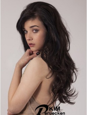 Synthetische schwarze 20  inchCapless Wavy Long 3/4 Hair Perücken