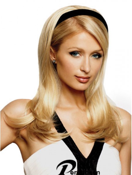 Große blonde synthetische gerade Haarausfälle