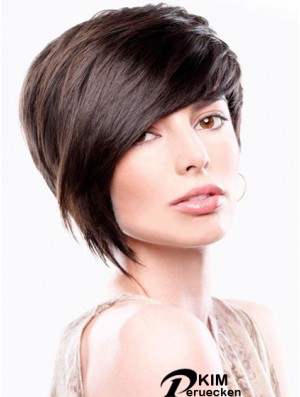 Brown Straight Chin Kinn Länge Bobs Capless Günstigste Perücken Online
