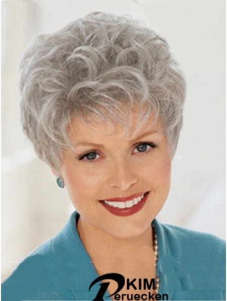 Discount Perücken mit Capless Grey Cut Wavy Style Short Length