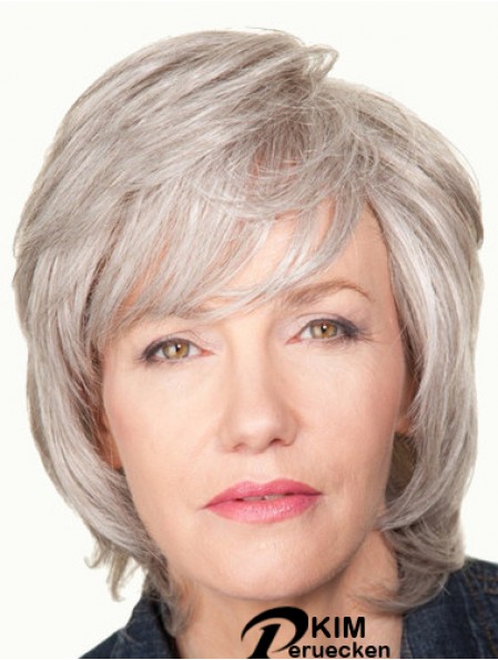 Wellenförmige Spitze vorne 12  inchNew Chin Length Grey Perücken