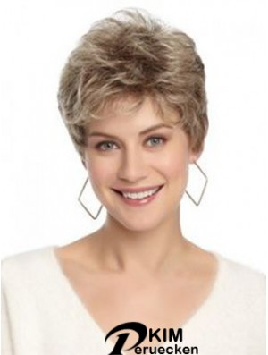 Lace Front Wavy Layered Short 8 Zoll Frisuren Menschenhaar Perücken