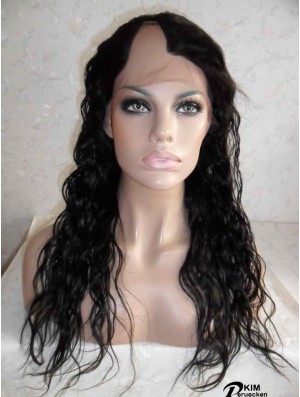 Fabulous Black Long Wavy U Teil Perücken