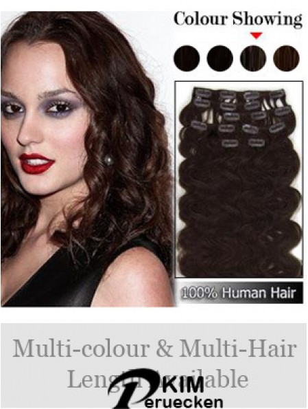 Exquisite Auburn Wavy Remy Echthaarspange in Haarverlängerungen