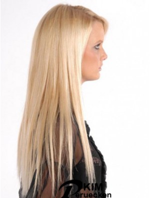 Beliebte Blonde Straight Remy Echthaarspange in Haarverlängerungen