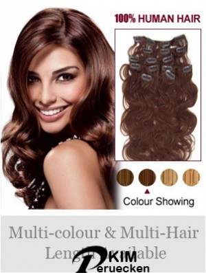 Online Auburn Wavy Remy Echthaarspange in Haarverlängerungen