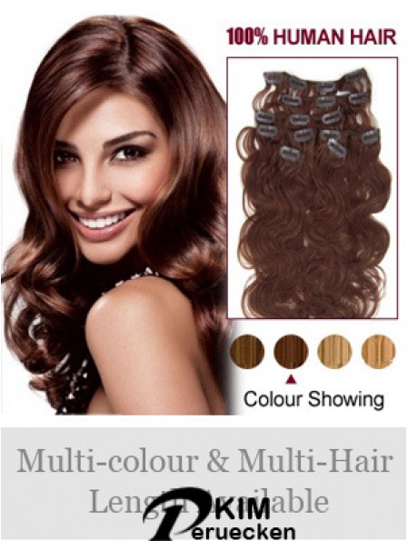 Online Auburn Wavy Remy Echthaarspange in Haarverlängerungen