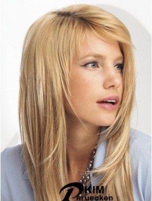 Trendy Blonde Straight Synthetic Clip in Haarverlängerungen