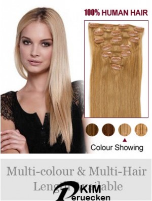 Top Blonde Straight Remy Echthaarspange in Haarverlängerungen