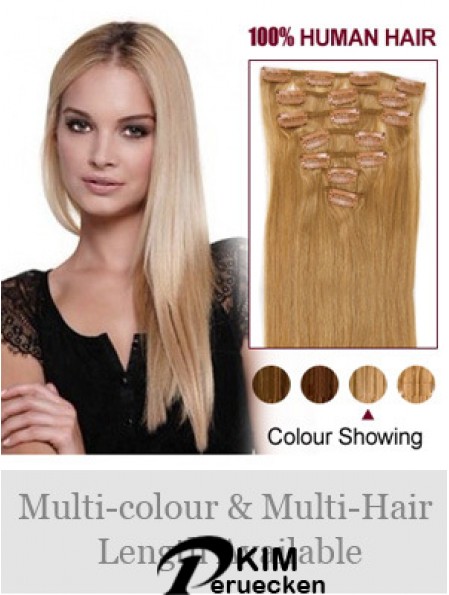 Top Blonde Straight Remy Echthaarspange in Haarverlängerungen