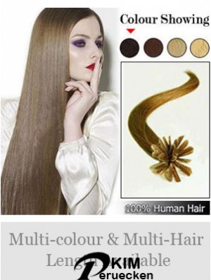 Brown Straight Modern Nail / U Tip Haarverlängerungen