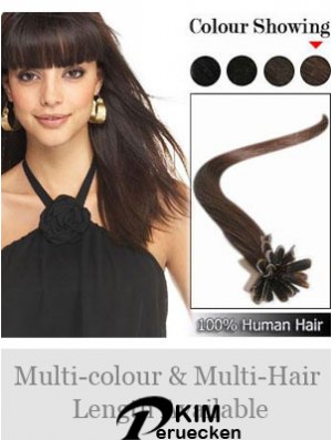 Brown Straight Hochwertige Haarverlängerungen mit Nagel / U-Spitze