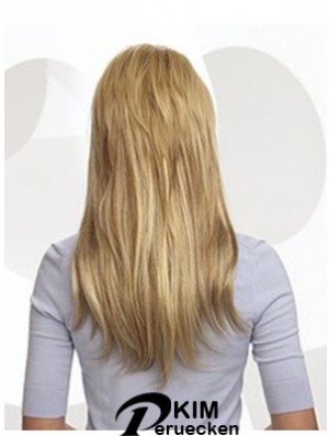 Günstige Blonde Straight Remy Echthaar-Clip in Haarverlängerungen