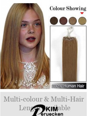 Hochwertige Brown Straight Micro Loop Ring Haarverlängerungen