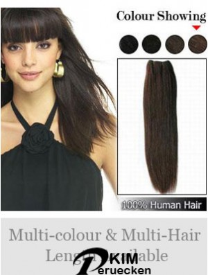 Straight Remy Human Hair Brown Langlebige Schussverlängerungen