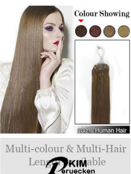 Fabulous Brown Straight Micro Loop Ring Haarverlängerungen