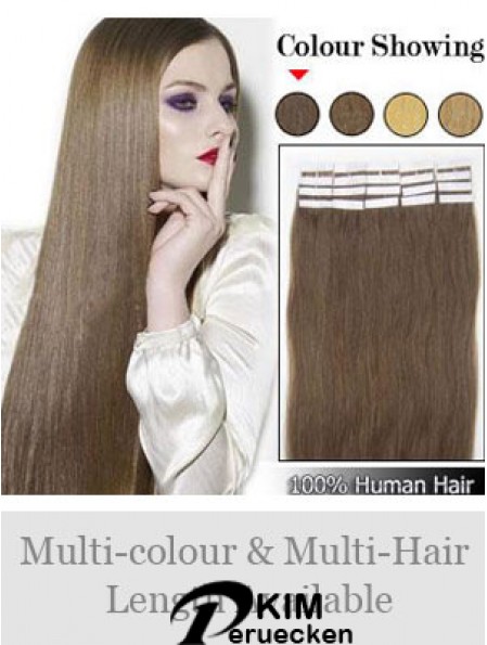 Brown Straight Convenient Remy Echthaarband in Haarverlängerungen