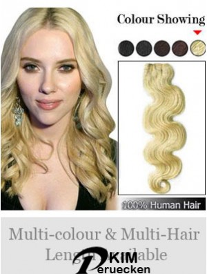 Welliges Remy Echthaar Blond Modische Schussverlängerungen