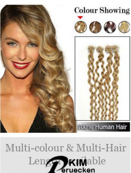 Frisuren Brown Curly Micro Loop Ring Haarverlängerungen