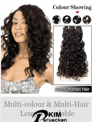 Curly Remy Menschenhaar Schwarz Moderne Schussverlängerungen