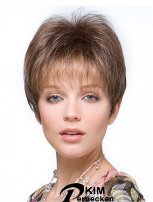 Falls Haarteile Straight Style Brown Farbe abgeschnitten Länge