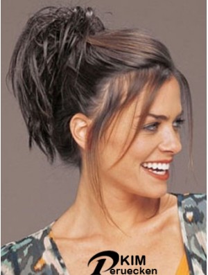 Clip On Haarteile Kurzes Haar mit synthetischer brauner Farbe Straight Style