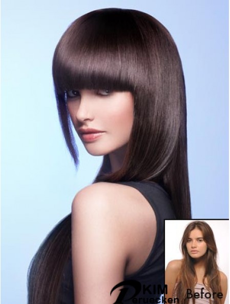 Remy Menschenhaar Auburn Clip In Fransen