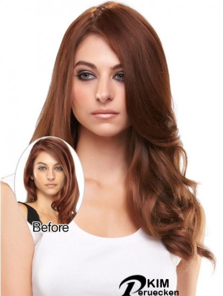 Sassy Auburn Wavy Remy Echthaarspange in Haarteilen