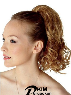 Top Brown Curly Synthetic Clip in Haarteilen