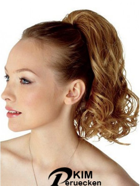 Top Brown Curly Synthetic Clip in Haarteilen