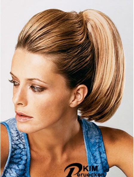 Pferdeschwanzverlängerungen Straight Style mit synthetischer brauner Farbe